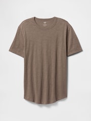Braun - Gap Slub Curved Hem Short Sleeve T-Shirt - Bild 4 von 5