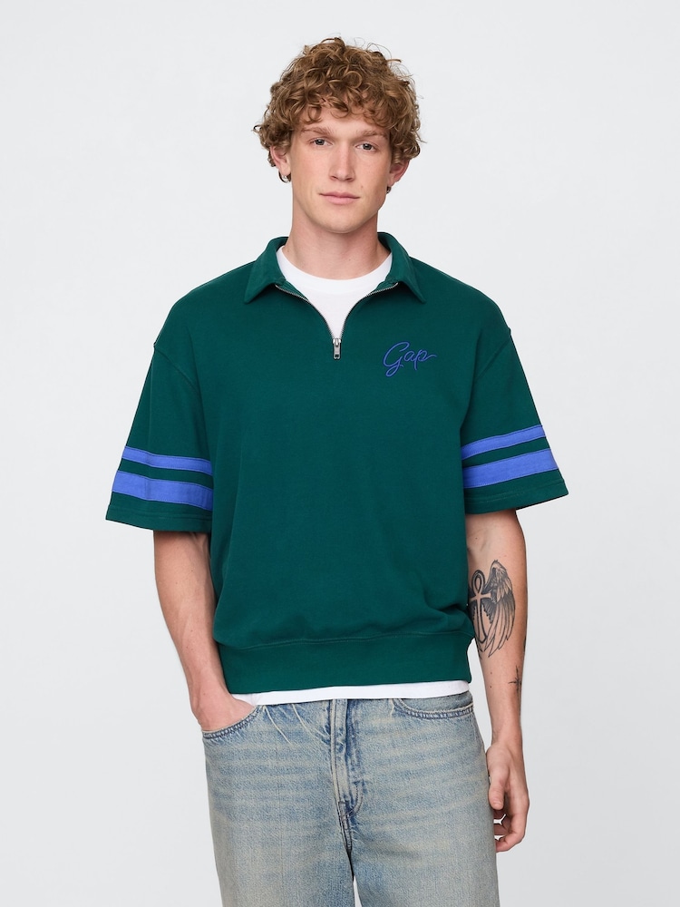 Gap Green VintageSoft Quarter Zip Pullover - Image 1 of 5