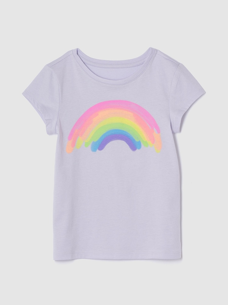 Пурпурный с радугой - Gap Graphic Short Sleeve T-Shirt (4-13yrs) - Изображение 1 из 2