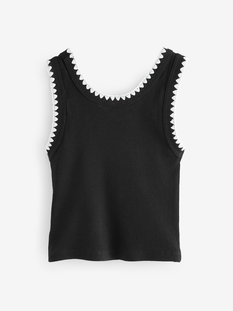 Черный/белый - Gap Cotton Ribbed Sleeveless Vest Top (4-13yrs) - Изображение 2 из 4 Черный/белый - Gap Cotton Ribbed Sleeveless Vest Top (4-13yrs) - Изображение 2 из 4