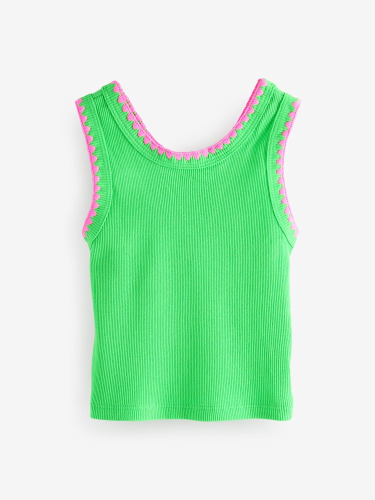 Gap Green Cotton Ribbed Sleeveless Vest Top (4-13yrs) - Image 1 of 4