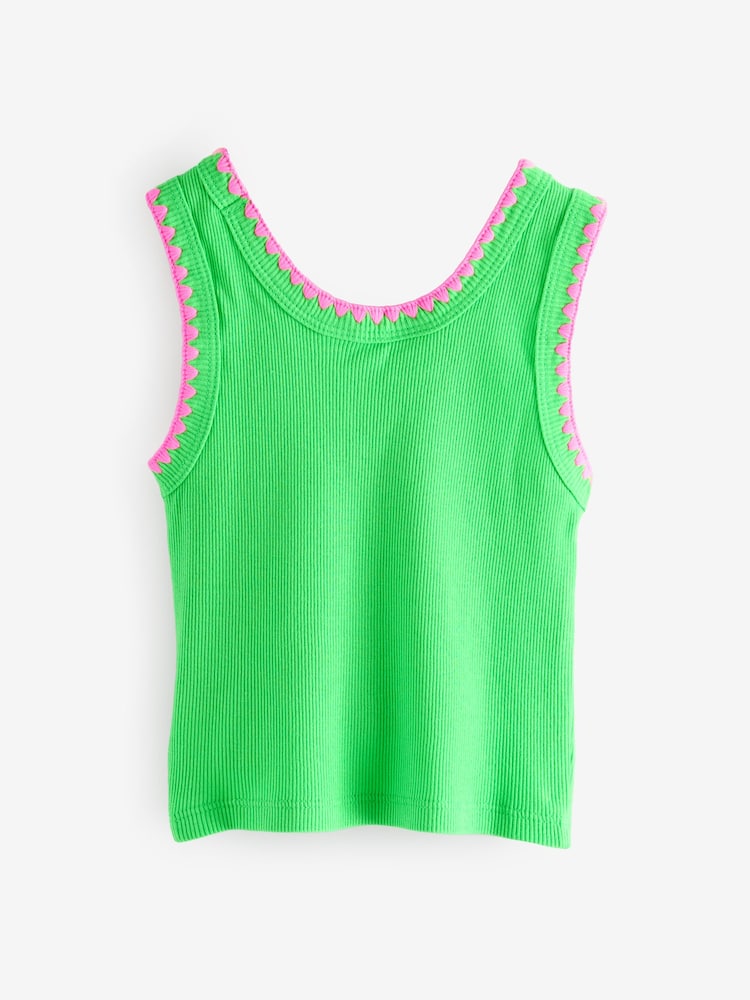 Gap Green Cotton Ribbed Sleeveless Vest Top (4-13yrs) - Image 2 of 4