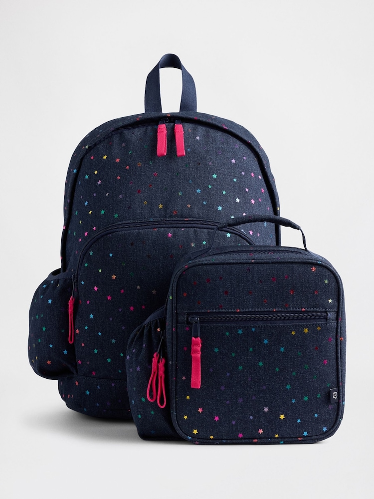 Gap Navy Blue Star Denim Backpack - Image 4 of 4