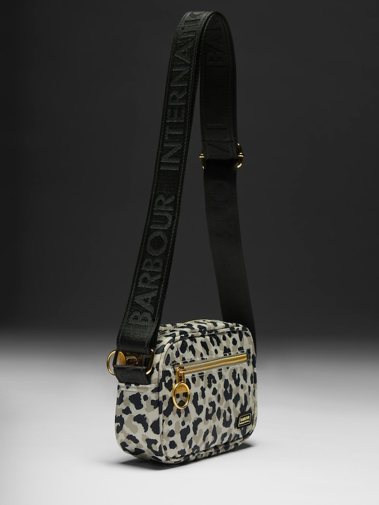 Barbour® International Cream Leopard Boulevard Micro Crossbody Bag - Image 2 of 3