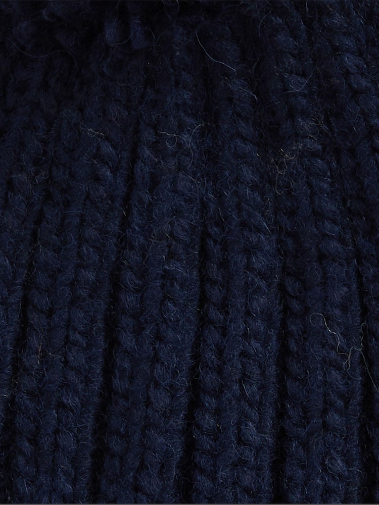 Barbour® Blue Kelson Pom Beanie Hat - Image 4 of 4 Barbour® Blue Kelson Pom Beanie Hat - Image 4 of 4