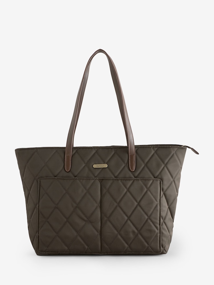 Barbour® Green Quilted Tote Bag - Image 1 of 8 Barbour® Green Quilted Tote Bag - Image 1 of 8