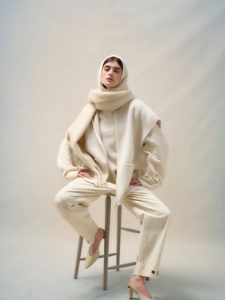 Barbour® Cream Ellison Chunky Scarf - Image 1 of 9
