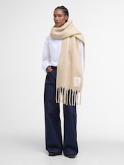 Barbour® Cream Ellison Chunky Scarf - Image 3 of 9