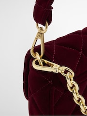 Barbour® International Red Quilted Velvet Mini Soho Crossbody Bag - Image 12 of 16