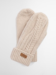Barbour® Cream Elsdon Knitted Mittens - Image 1 of 4