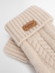 Barbour® Cream Elsdon Knitted Mittens - Image 3 of 4