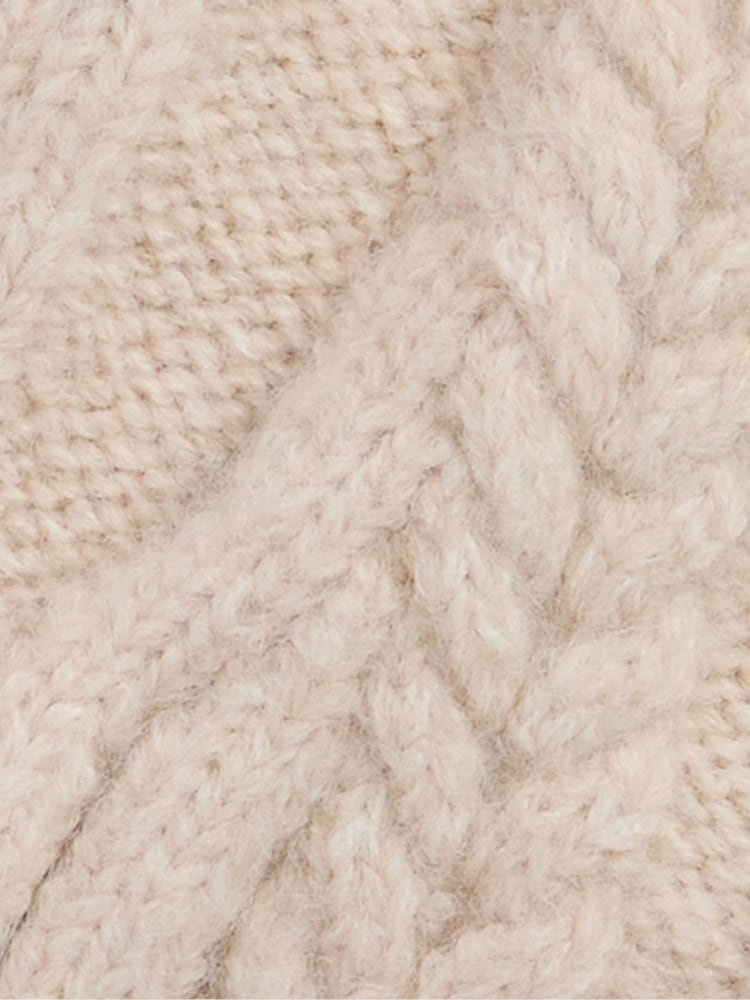 Barbour® Cream Elsdon Knitted Mittens - Image 4 of 4