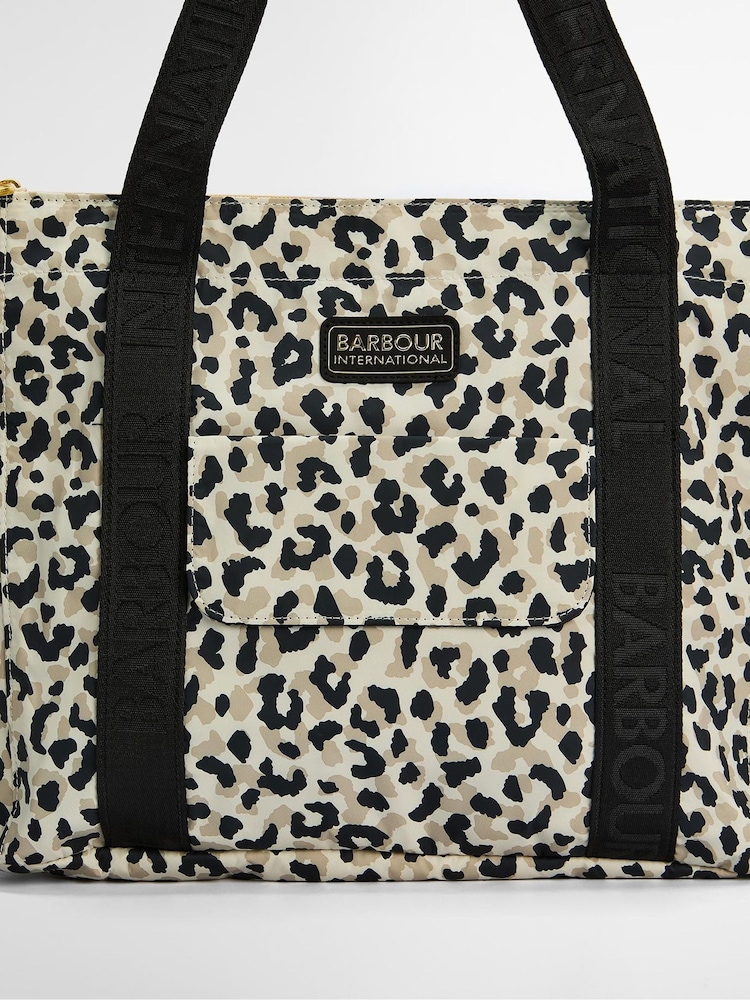 Buy Barbour® International Cream Leopard Print Boulevard Tote Bag 