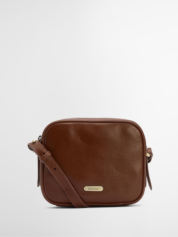 Barbour® Brown Daphne Leather Crossbody Bag - Image 1 of 8 Barbour® Brown Daphne Leather Crossbody Bag - Image 1 of 8