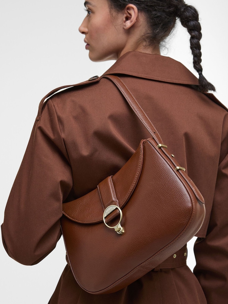 Barbour® Brown Alder Leather Sling Bag - Image 2 of 9