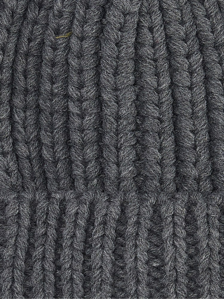 Barbour® Dark Grey Saltburn Pom Beanie Hat - Image 4 of 4 Barbour® Dark Grey Saltburn Pom Beanie Hat - Image 4 of 4
