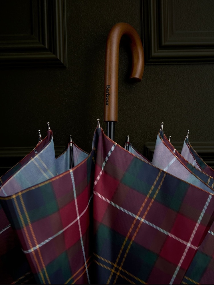 Barbour® Green Tartan Umbrella - Image 9 of 9 Barbour® Green Tartan Umbrella - Image 9 of 9