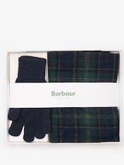 Barbour® Blue Tartan Scarf & Gloves Gift Box Set - Image 5 of 6
