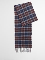 Barbour® Blue Tartan Lambswool Scarf - Image 4 of 9