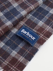 Barbour® Blue Tartan Lambswool Scarf - Image 6 of 9