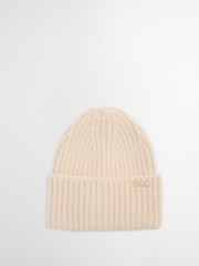 Barbour® Cream Meryl Knitted Beanie Hat - Image 1 of 4