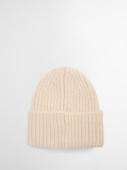 Barbour® Cream Meryl Knitted Beanie Hat - Image 2 of 4