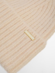 Barbour® Cream Meryl Knitted Beanie Hat - Image 3 of 4
