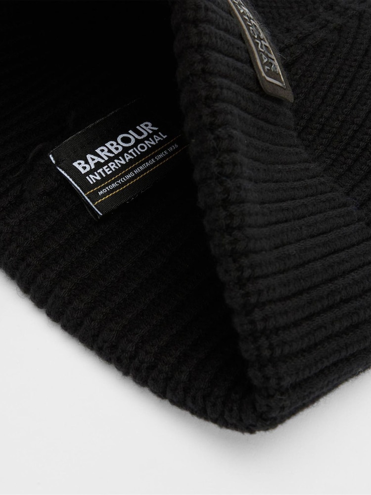 Barbour® International Black Sweeper Beanie Hat & Scarf Gift Box Set - Image 7 of 7 Barbour® International Black Sweeper Beanie Hat & Scarf Gift Box Set - Image 7 of 7