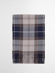 Barbour® Grey Blue Tartan Galingale Scarf - Image 3 of 7