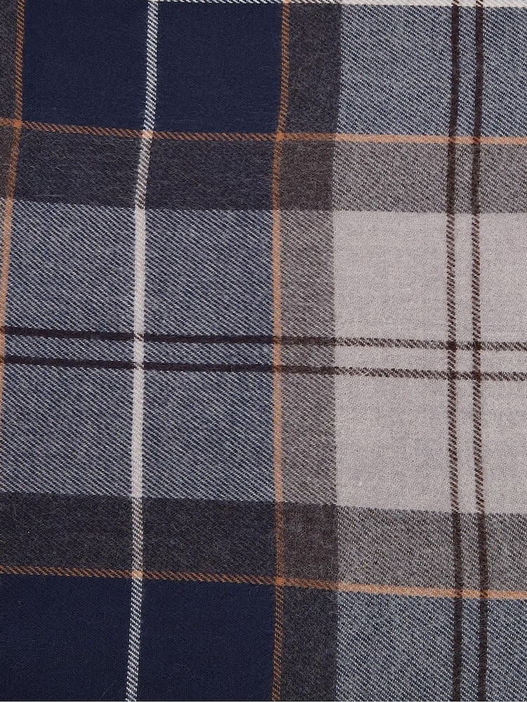Barbour® Grey Blue Tartan Galingale Scarf - Image 7 of 7 Barbour® Grey Blue Tartan Galingale Scarf - Image 7 of 7