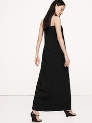 Banana Republic Black Stretch-Crepe Strapless Long Midi Dress - Image 2 of 4