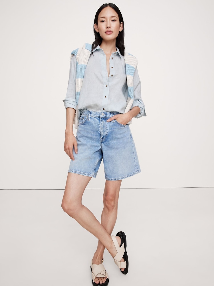 Banana Republic Light Blue Everyday 100% Linen Shirt - Image 1 of 1 Banana Republic Light Blue Everyday 100% Linen Shirt - Image 1 of 1