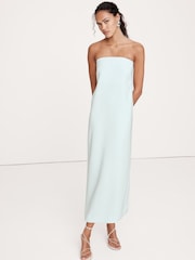 Banana Republic Blue Stretch-Crepe Strapless Long Midi Dress - Image 1 of 1
