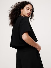 Negro - Banana Republic Oversized Vintage Cotton Cropped T-Shirt - Imagen 2 de 4