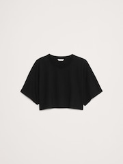 Negro - Banana Republic Oversized Vintage Cotton Cropped T-Shirt - Imagen 4 de 4