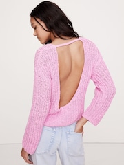 Banana Republic Pink Oversized Scoop-Back Jumper - Image 1 of 1