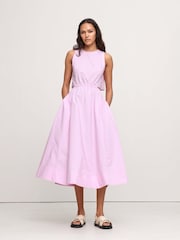 Banana Republic Pink Cotton Poplin Cut-Out Midi Dress - Image 1 of 5