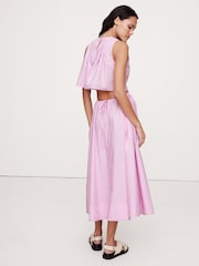 Banana Republic Pink Cotton Poplin Cut-Out Midi Dress - Image 2 of 5