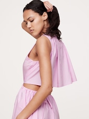 Banana Republic Pink Cotton Poplin Cut-Out Midi Dress - Image 4 of 5
