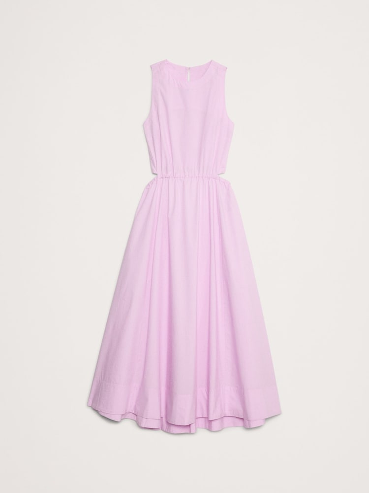 Banana Republic Pink Cotton Poplin Cut-Out Midi Dress - Image 5 of 5