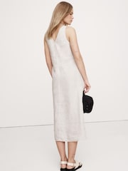 Banana Republic Cream Linen Keyhole Midi Dress - Image 2 of 3