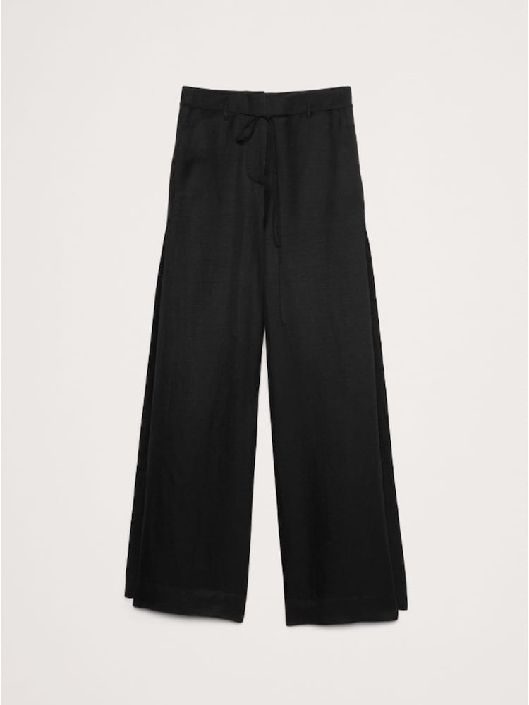 Banana Republic Black Ultra High Rise Wide Leg Slit Trousers - Image 5 of 5