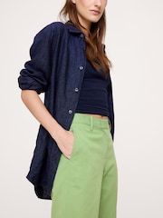 Banana Republic Green Everyday Mid Rise Wide-Leg Trousers - Image 4 of 4