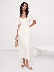 Banana Republic 100% Linen Sweetheart Midi Dress - Image 1 of 1