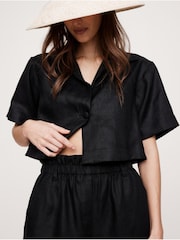 Negro - Banana Republic Linen Paperbag-Waist Pull On 3.5" Shorts - Imagen 3 de 3