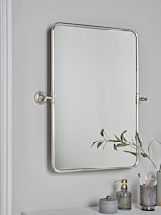 Cox & Cox Antique Silver French Rectangle Wall Mirror - Image 1 of 4