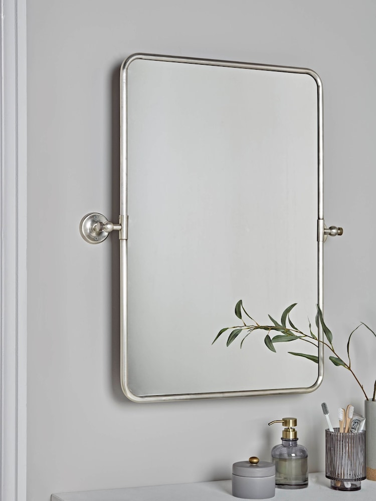 Cox & Cox Antique Silver French Rectangle Wall Mirror - Image 1 of 4