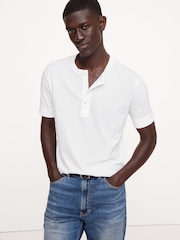 Banana Republic White Soft Wash Henley T-Shirt - Image 1 of 4
