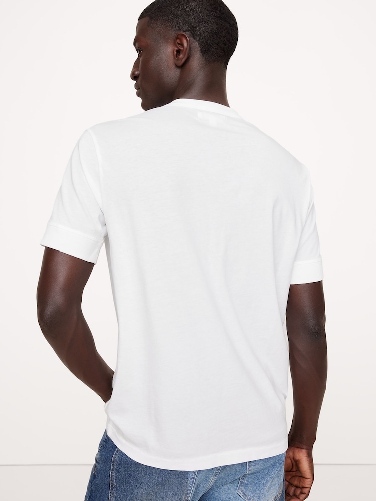 Banana Republic White Soft Wash Henley T-Shirt - Image 2 of 4