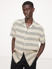 Banana Republic Cream Standard-Fit Linen Resort Shirt - Image 1 of 1